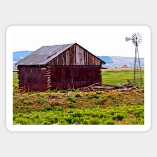 Old Colorado Barn and Windmill Sticker